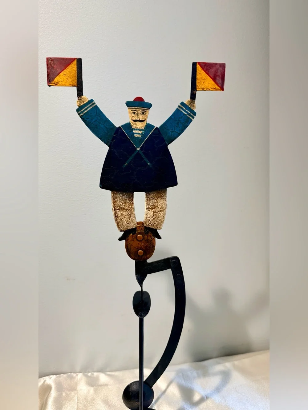 NEW…. Authentic Models Signal Sailor Flag Man on a Teeter Totter Balance Toy, - Picture 5 of 6